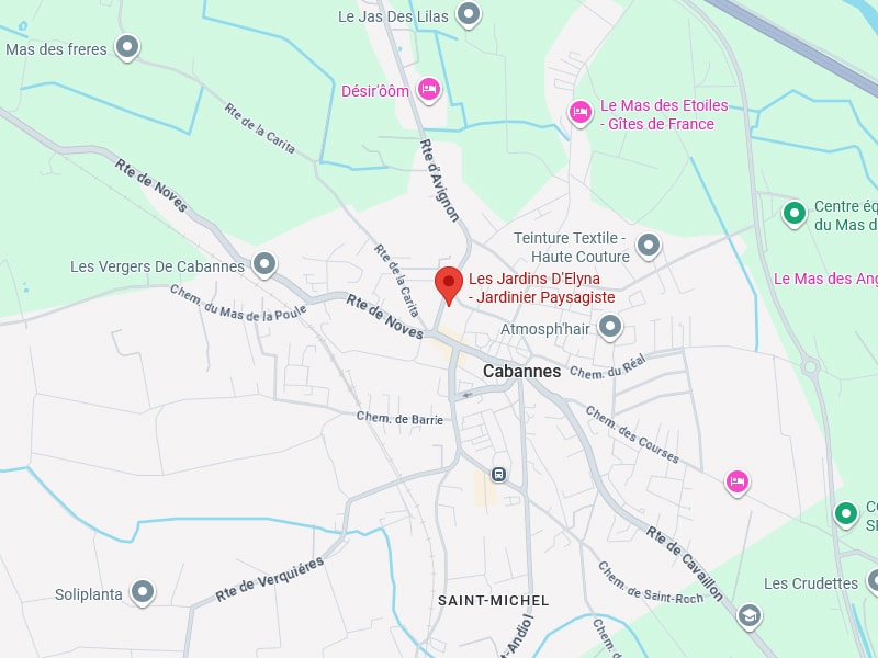 Les Jardins D'Elyna Cabannes : Paysagiste Proche Noves Carte localisant "Les Jardins D'Elyna - Jardinier Paysagiste" à Cabannes, près de la Rte de Noves et de la Rte d'Avignon.